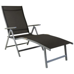 Charles Bentley Foldable Sun Lounger - Grey